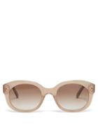 Celine Eyewear - Round Acetate Sunglasses - Womens - Brown