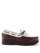 Stefan Cooke - Polido Leather Platform Loafers - Mens - Burgundy