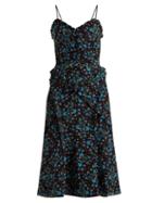 Matchesfashion.com Altuzarra - Menara Floral Print Dress - Womens - Black Print