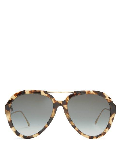 Matchesfashion.com Fendi - Oversized Aviator Sunglasses - Womens - Tortoiseshell