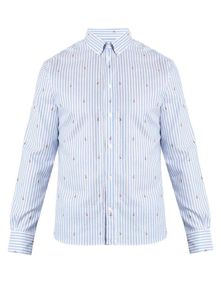 Maison Kitsuné Fil Coup Striped Cotton Shirt
