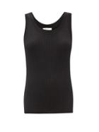 Matchesfashion.com The Row - Aniela Scoop-neck Merino-wool Blend Tank Top - Womens - Black