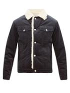 Matchesfashion.com Maison Kitsun - Faux Shearling Lined Cotton Corduroy Jacket - Mens - Mid Blue