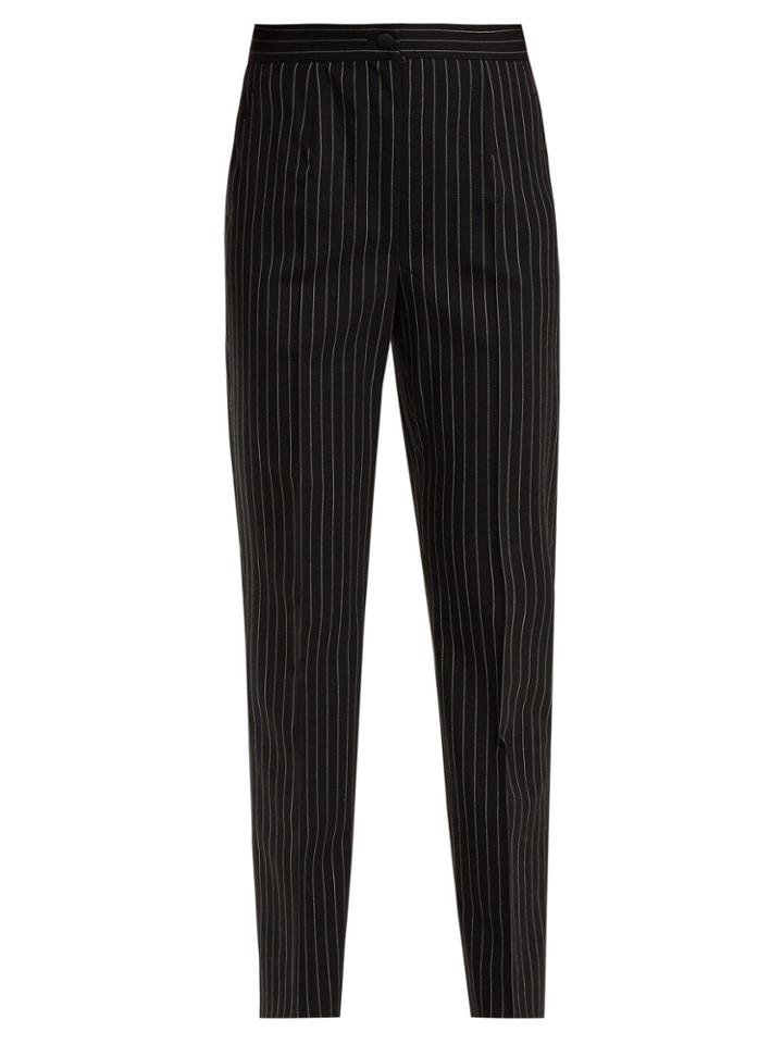 Dolce & Gabbana High-rise Pinstriped Wool-blend Trousers