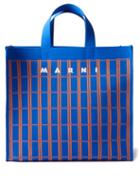 Marni - Shopping Logo-jacquard Tote Bag & Leather Pouch - Womens - Blue Multi