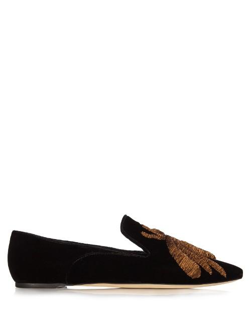 Sanayi 313 Ragno Embroidered Velvet Moccasins