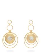 Matchesfashion.com Joelle Kharrat - Chapiteau Gold Plated Drop Earrings - Womens - White
