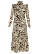 Saint Laurent Prairie Floral-print Ruffle-trimmed Crepe Dress