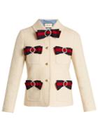 Gucci Bow-detail Tweed Jacket