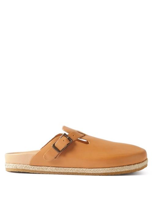 Yuketen - Sal 1 Leather Mule Slides - Mens - Tan
