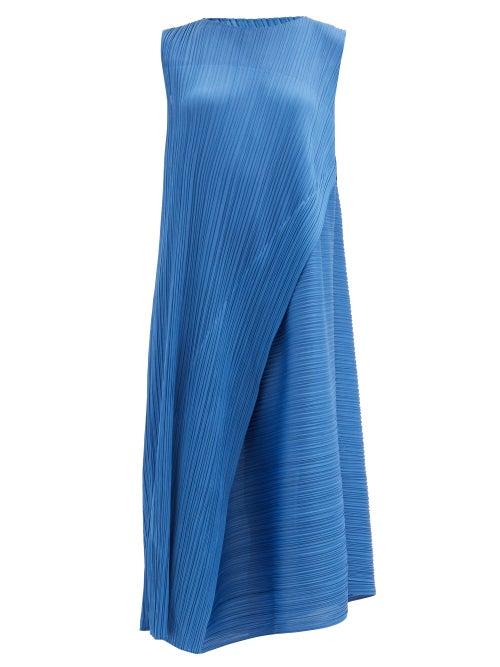 Matchesfashion.com Pleats Please Issey Miyake - Technical-pleated Midi Dress - Womens - Blue