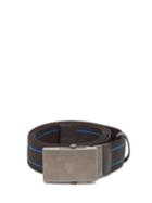 Matchesfashion.com Prada - Striped Canvas Belt - Mens - Black Blue