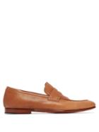 Matchesfashion.com Dunhill - Engine Turn Leather Penny Loafers - Mens - Brown