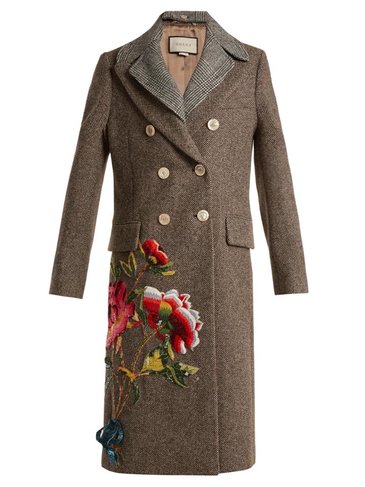 Gucci Sequin-embellished Double-breasted Wool Coat