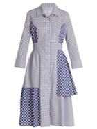 Dovima Paris Easton Asymmetric Checked Cotton-poplin Shirtdress