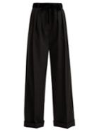 Valentino High-rise Wide-leg Wool Trousers
