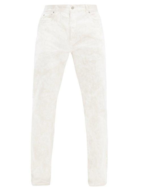 Matchesfashion.com Maison Margiela - Marble-dyed Cotton Straight-leg Jeans - Mens - White
