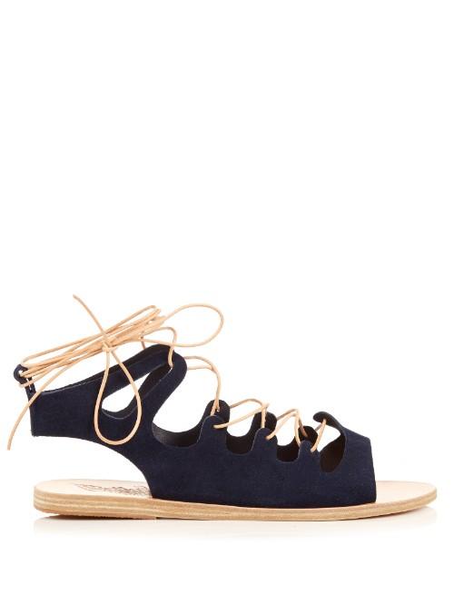 Ancient Greek Sandals Antigone Suede Lace-up Sandals