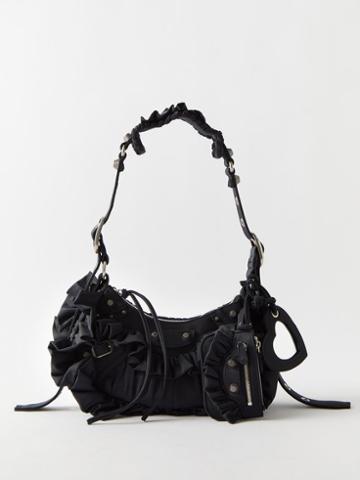 Balenciaga - Le Cagole Xs Ruffled Spandex Shoulder Bag - Womens - Black