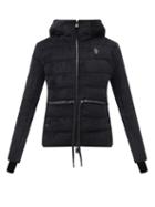 Moncler Grenoble - Logo-patch Faux-fur Quilted Down Hooded Jacket - Womens - Black