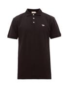 Matchesfashion.com Maison Kitsun - Tricolor Fox Logo Polo Shirt - Mens - Black
