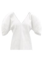 Mara Hoffman - Fia Puff-sleeved Cotton-blend Top - Womens - White