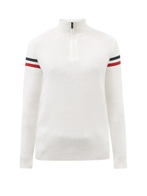 Fusalp - Wengen Striped Merino Mid-layer Top - Mens - White