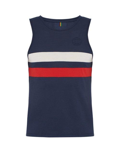 Matchesfashion.com Iffley Road - Lancaster Striped Piqu Vest - Mens - Blue Multi
