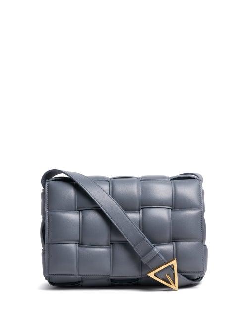 Bottega Veneta - Cassette Intrecciato-leather Cross-body Bag - Womens - Grey