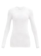 Matchesfashion.com Brunello Cucinelli - Ribbed Cotton-blend Jersey Long-sleeved T-shirt - Womens - White