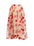 Simone Rocha Spooky Flower-embroidered Midi Skirt
