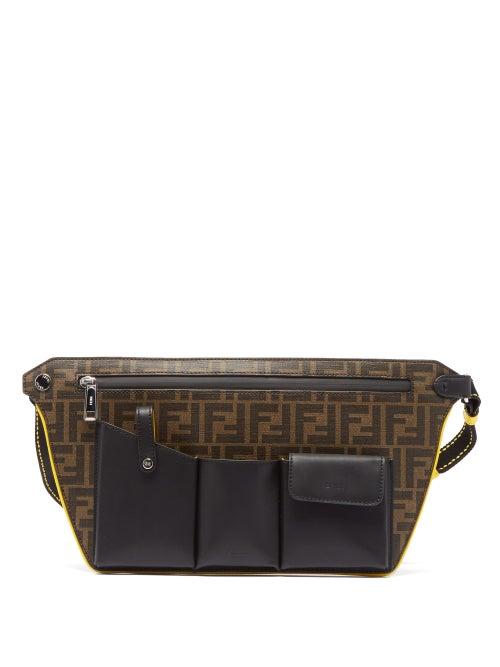 Matchesfashion.com Fendi - Ff Monogram Leather Belt Bag - Mens - Brown