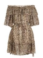 Zimmermann Prima Cherry Off-the-shoulder Silk-georgette Dress