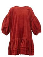 Matchesfashion.com Story Mfg - Verity Dipped Hem Organic Cotton Corduroy Dress - Womens - Red