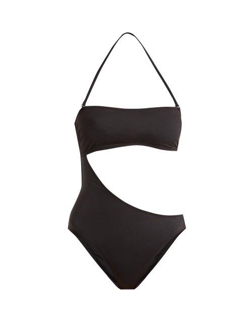 Matchesfashion.com Solid & Striped - The Cece Cut Out Bandeau Swimsuit - Womens - Black
