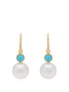 Irene Neuwirth Yellow-gold, Turquoise And Pearl Earrings