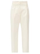 Matchesfashion.com Jil Sander - Pleated Cotton-moleskin Trousers - Womens - Cream