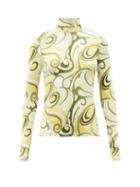 Matchesfashion.com Raf Simons - Psychedelic-print Stretch-jersey Roll-neck Top - Womens - Yellow