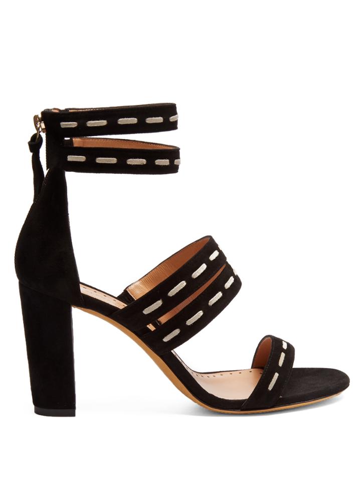 Alexa Wagner Betsy Block-heel Suede Sandals