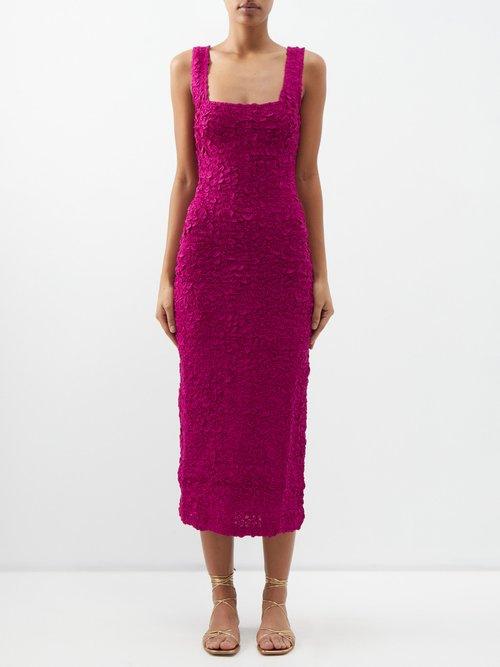 Mara Hoffman - Sloan Tencel Square-neck Midi Dress - Womens - Magenta