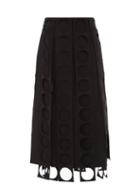 A.w.a.k.e. Mode - Laser-cut Panelled Midi Skirt - Womens - Black