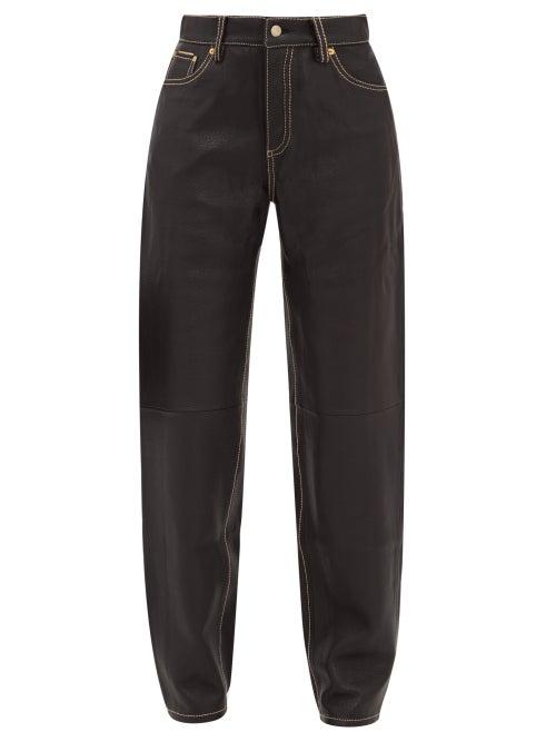 Matchesfashion.com Eytys - Benz Leather Straight Leg Trousers - Womens - Black