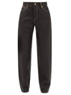 Matchesfashion.com Eytys - Benz Leather Straight Leg Trousers - Womens - Black