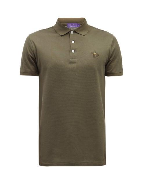 Ralph Lauren Purple Label - Logo-embroidered Cotton-piqu Polo Shirt - Mens - Light Green