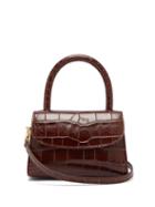 Matchesfashion.com By Far - Mini Crocodile Embossed Leather Handbag - Womens - Dark Brown