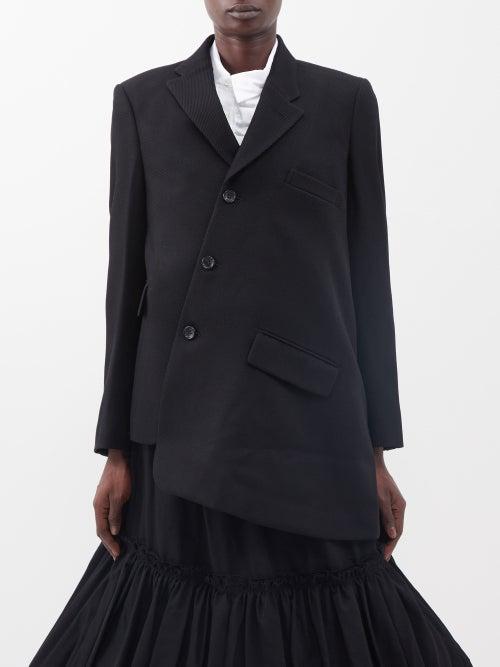 Comme Des Garons Comme Des Garons - Asymmetric Wool Blazer - Womens - Black