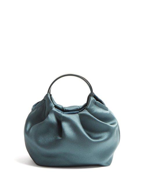 Matchesfashion.com The Row - Double Circle Mini Satin Clutch - Womens - Light Blue