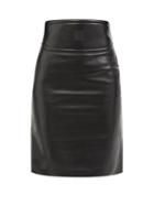 Ladies Rtw Givenchy - 4g-embossed Cutout Leather Pencil Skirt - Womens - Black