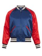 Matchesfashion.com Gucci - Reversible Striped Detail Satin Bomber Jacket - Mens - Navy Multi
