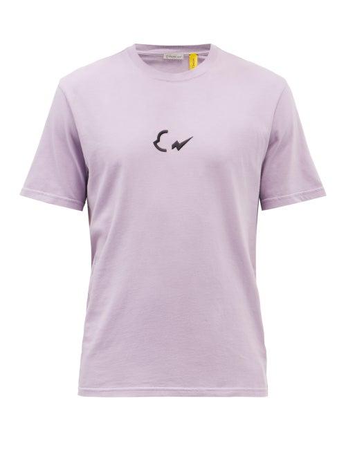 7 Moncler Fragment Hiroshi Fujiwara - Logo-print Cotton-jersey T-shirt - Mens - Purple